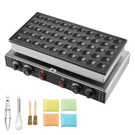 HappyBuy Mini Dutch Pancake Maker - 50PCS 43mm, 1700W, Dual Temp & Time Control, For Home Kitchen & Restaurant Use