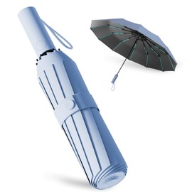 Repel Umbrella Windproof Travel Umbrellas for Rain - Easy Auto Open Close, Durable & Compact Umbrella, Strong Fibreglass Frame, sky blue