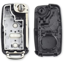 Key Shell Remote Control Cover Replacement 3 Buttons Compatible with Volkswagen Golf Passat Polo Tiguan Tuareg Sharan Seat Altea Ibiza Leon Toledo Skoda Octavia Fabia Roomster Yeti