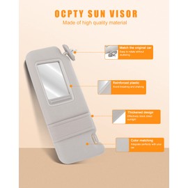 OCPTY Left Driver Side Gray Sun Visor with Sunroof Fit for 2009 2010 2011 2012 2013 2014 2015 2016 for Toyota for venza (74320-0T022-B1,74310-0T022-B1)