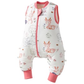 usbettas Toddler Sleep Sack with Feet 3t-4t, 2.5 TOG Thermostatic Infant Sleeping Sack with Legs, Soft Cotton Quilted Baby Wearable Blanket, 2-Way Zipper Baby Warm Sleep Bag Walker for Winter