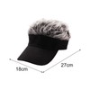 Sun Visor Cap with Fake Hair, Men Women Birthday Gift,