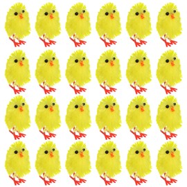 LIOOBO Mini Yellow Chicks: 60Pcs Easter Chicken Figurines, Farm Small Chicks Statues, Easter Party Favors DIY Easter Decorations