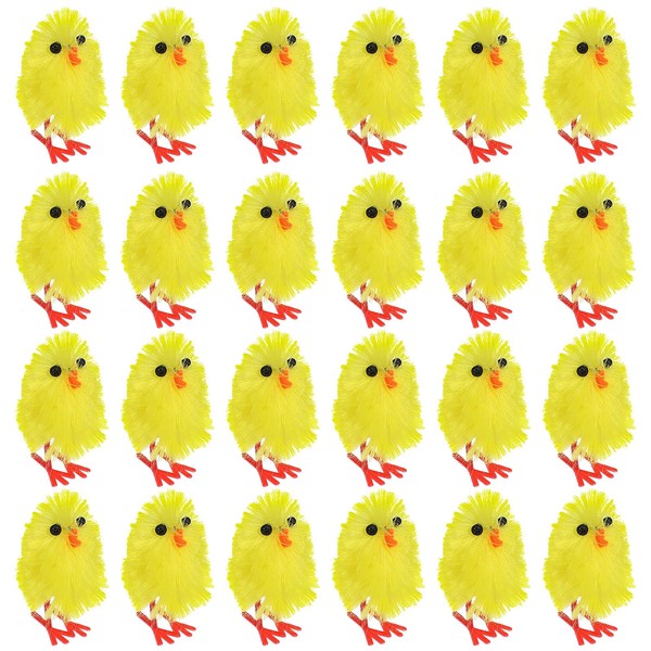 LIOOBO Mini Yellow Chicks: 60Pcs Easter Chicken Figurines, Farm Small