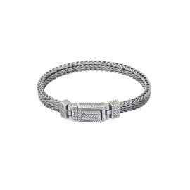 iXXXi Men's Brasilia Stainless Steel Bracelet Antique Silver 21 cm, Stainless Steel, No Gemstone