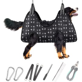 ATESON Pet Dog Grooming Hammock Harness (XXL, 120lb) for Nail Trimming with Clippers, F