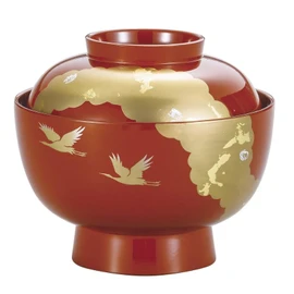 Maeju Lacquerware, Zoni Bowl, Kouki, Vermilion