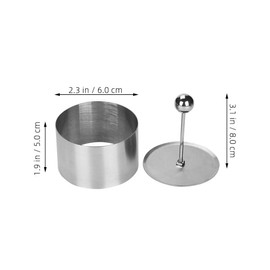 MAGICLULU 2Pcs Stainless Steel Onigiri Mold Rice Ball Maker Round Sushi Mold Press 3.14X2.36X3.93 Inch Kitchen Tool for Diy Tiramisu and Rice Shaper