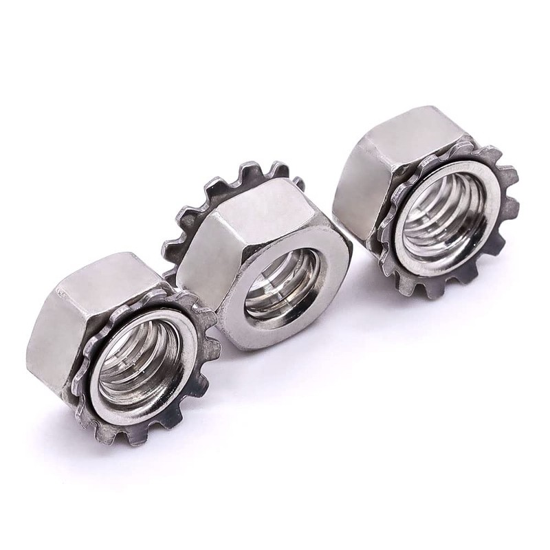 M5-0.8mm K-Lock Nuts, 304 Stainless Steel 18-8, Kep Lock Nuts