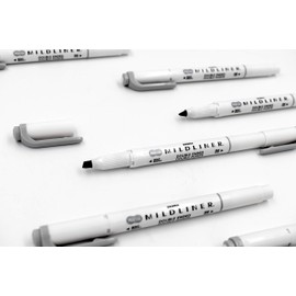 Zebra Pen Mildliner Double Ended Highlighter Marker Set, Broad and Fine Point Tips, Mild Gray Ink, 12-Pack