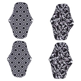 minkissy Women's Sanitary Napkins 4 Pack Bamboo Charcoal Sanitary Pads Soft Absorbent Button Fastening Random