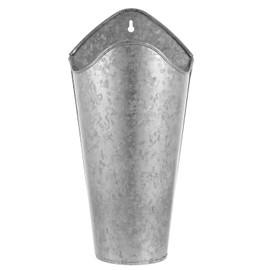 Metal Vase Farmhouse Wall Flower Bucket, Galvanized Metal Wall Vase for Flower Arrangements, Rustic Flower Holder, 24-Inch Wall Mounted Design, Ideal for Home Decor