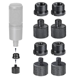 IXTECH Mic Stand Adapter Set 8 pieces Metal Microphone Stand Screw Thread Adapter 5/8 Female to 3/8 Male 3/8 Female to 5/8 Male 5/8 Female to 1/4 Male 1/4 Female to 5/8 Male Tripod Adapter ADP03A Blck