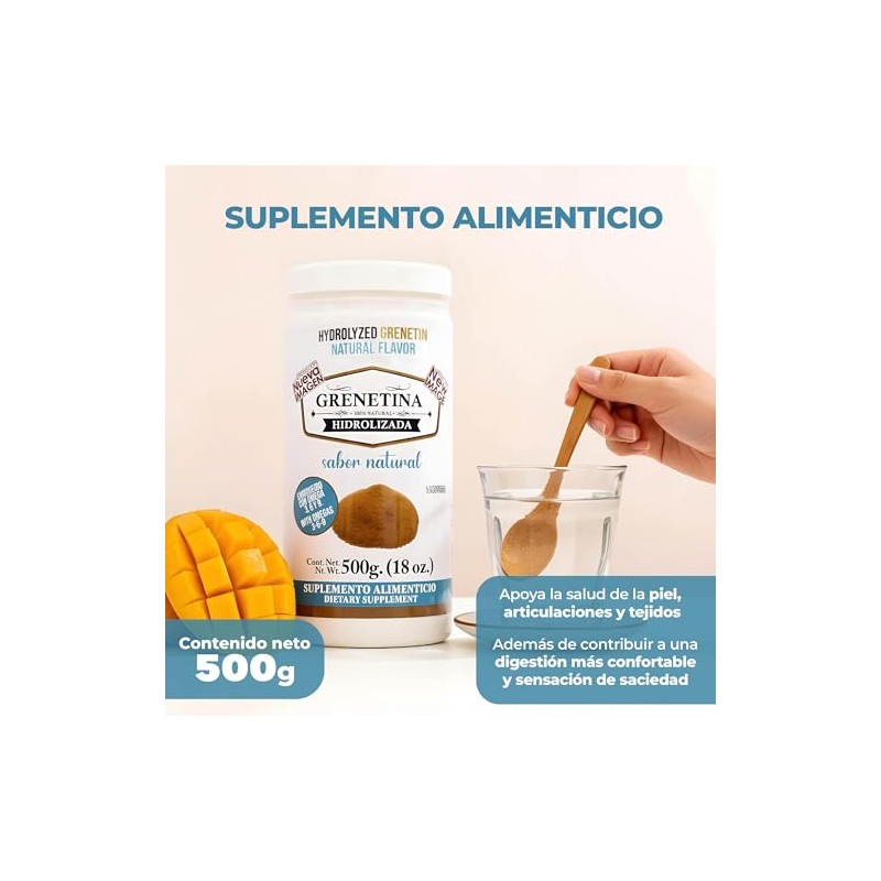 Pretty Bee Grenetina Hidrolizada Sabor Natural – 550 g –
