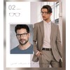 Missfive 2-Pack Mens Light Multifocus Progressive Reading Glasses Blue Light