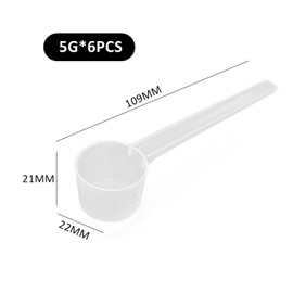 6 10ml Measuring Spoons with Clear Plastic Scales, Reusable Long-Handled Spoons, Perfect for Measuring Coffee, Protein Powder, Sugar, Salt, MSG, Essential Kitchen Tools.