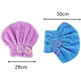 2 toallas de microfibra para secar el cabello, turbante ultra absorbente, para mujeres, adultos o niñas, multicolor