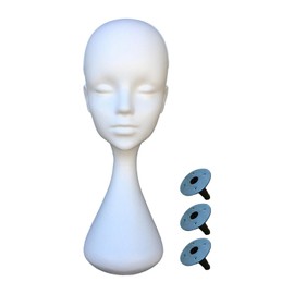 Perfeclan Mannequin Head Foam Display Lightweight Wigs Display Head Multi-Purpose Mannequin Head Hairpiece for Hair Pieces with Lower