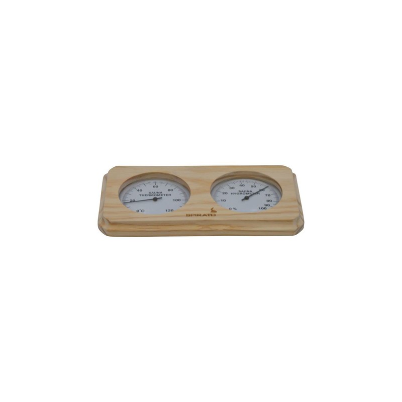 Sauna Thermometer + Hygrometer in Wooden Frame