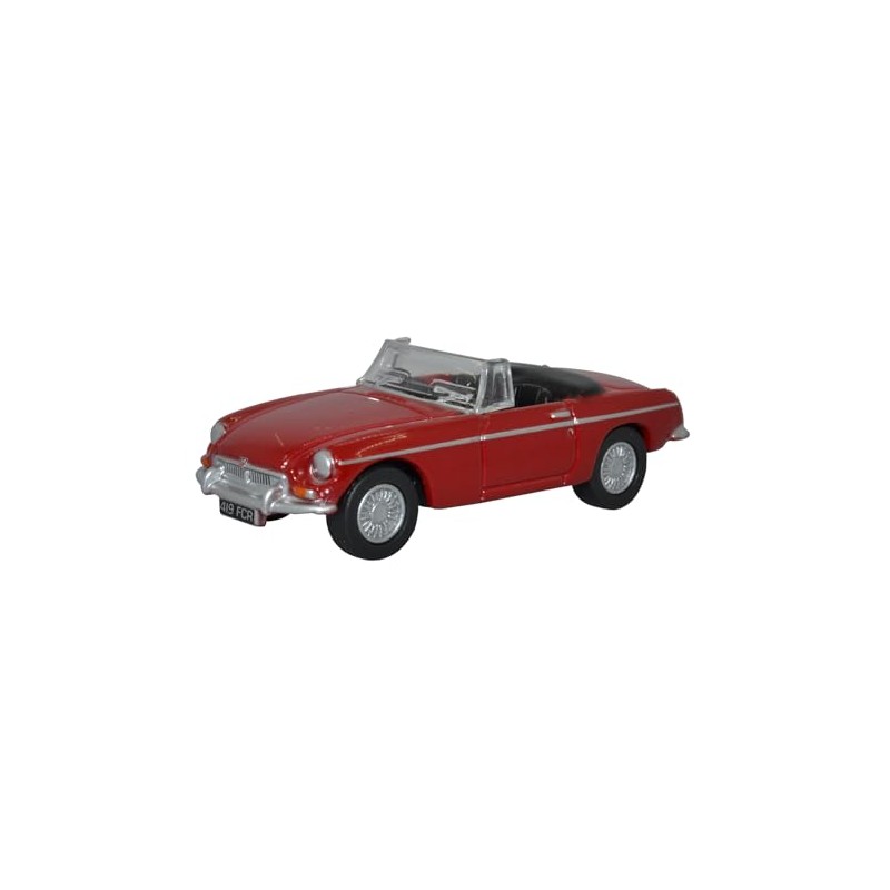 Oxford MGB in Tartan Red 1:76 railway scale diecast model