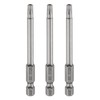 sourcing map 3pcs TT25 Security Torx Head Screwdriver Bit 3"