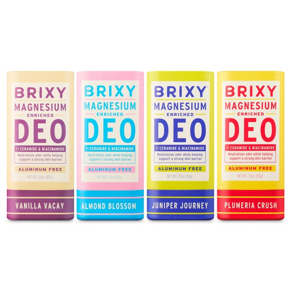 BRIXY Magnesium Deodorant, Effective Odor Control With Ceramide & Niacinamide