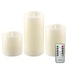 Stonebriar 3 Pack Real Wax Assorted Size Flameless LED Pillar