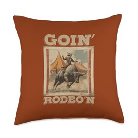 Goin' Rodeo'n Rodeo Clown Arena Entertainer Bull Riding Throw Pillow