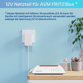 12V 3.5A Power Supply Charger Compatible with AVM Fritz!Box 7590, 7560, 7540, 7530, 7510, 7490, 7430 7390, 6690, 6490, 5590, 5530 WLAN Router and Telekom Speedport Smart Plug Power Supply