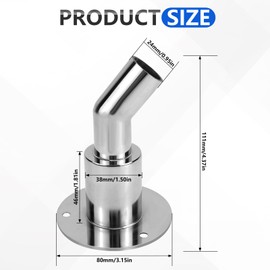 NCTNCX Through Hull Exhaust 24 mm Stainless Steel 316, Ship Exhaust Pipe Exhaust for Diesel Auxiliary Heaters - Accessories for Auxiliary Heater