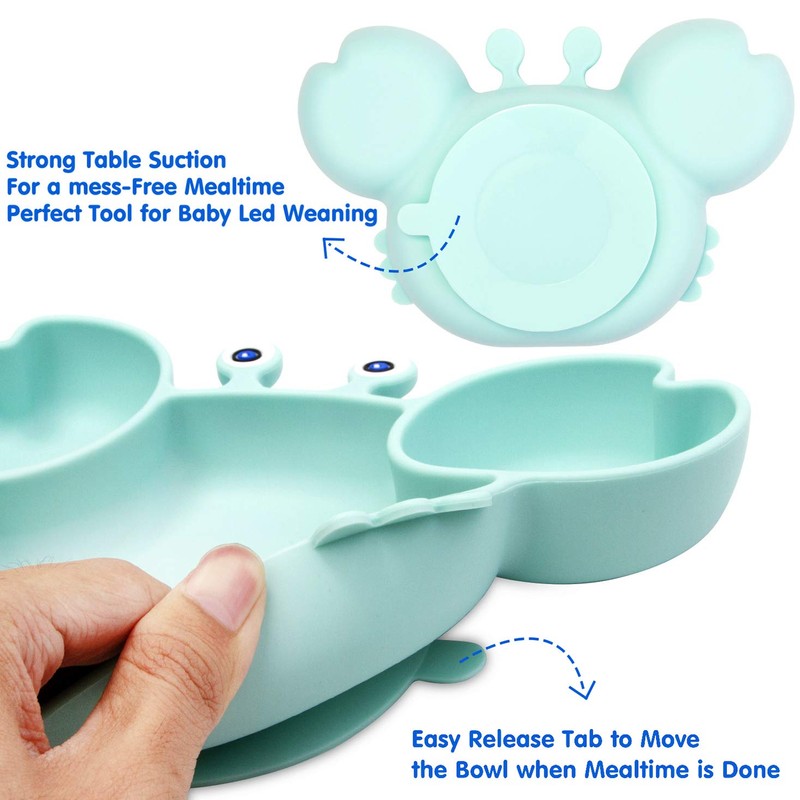 Silicone Suction Plate for Toddlers with Fork Spoon Set -