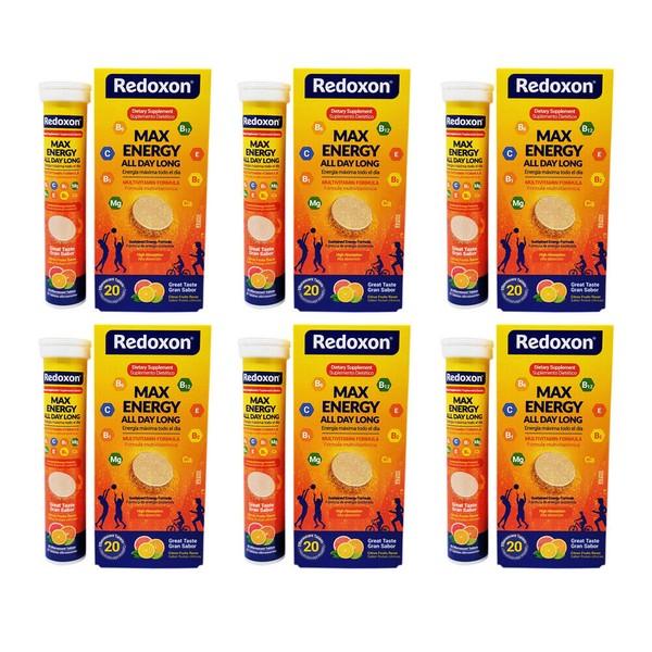 Redoxon Max Energy Multivitamin Supplement. Immune Support. 20 Tabs. Pack of 6