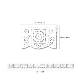 PAPEL PICADO VIVANCO White papel picado banner (pack of 5 units, 10 designs of papel picado flags per banner/not plastic), mexican white banners for parties and weddings, party decoration made in mexi