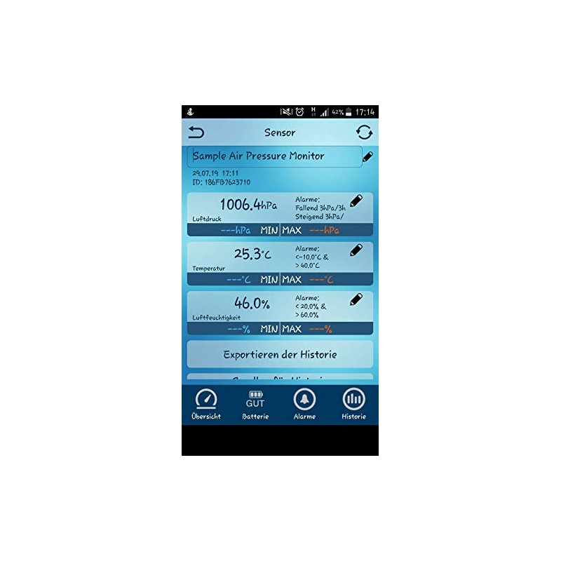 Technoline Mobile Alerts MA10238 Indoor Temperature Barometer Silver Anthracite