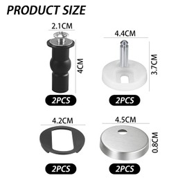 2 PCS Toilet Seat Hinge Accessories, Toilet Seat Fixtures, Toilet Blind Hole Accessories, Toilet Seat Screws, Quick Release Toilet Seat Fixtures