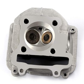 Trkimal GY6 150cc Cylinder Head Assembly Valves(57.4mm) for 157QMJ Engine Scooter Moped ATV Go Kart Quad (Non EGR Type) Together with Gaskets, Spark Plug and 4 Studs