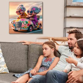 Grandma Stamped Cross Stitch Kits for Adults - Embroidery Kits for Beginners Adults,11 CT Patterns Dimensions Counted Cross Stitch Kits for Adults Arts Craft 13.8x13.8 inch