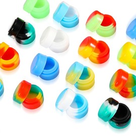 Bringsine 100Pcs 2ml Silicone Wax Containers Non-Stick Multi Use Storage Jars, Oil Concentrate Jars for Home Kitchen Travel, Assorted Colors