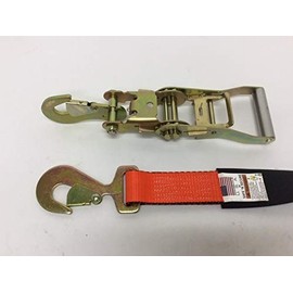 2” x 8’ Ratchet Axle Strap Assembly with Flat Snap Hook And Ratchet With Hook and Spacer (4 pack)