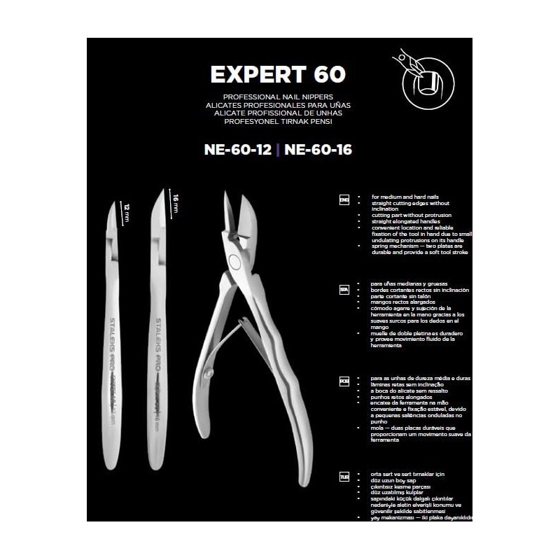 STALEKS PRO by Natury Nails Professional Nail Clippers, 12 mm,