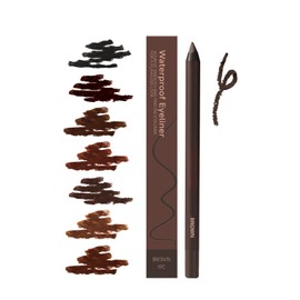 24 Hr Waterproof Eyeliner Pencil, High Pigmented Duo Sharpenable Eyeliner, Long-Lasting Makeup Eye Liner Pencils, Smudge-Proof & Sweat-Resistant Formula, Smooth and Easy to Apply (Brown)
