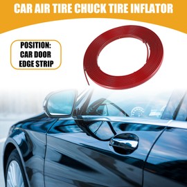 Partuto 1 Pc 10mm Wide 5m Length Universal Car Door Edge Strip - Red PVC