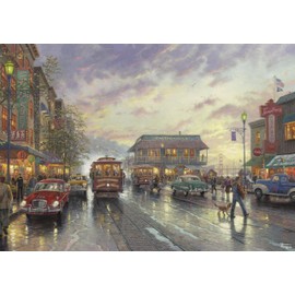 Buffalo Games - Gold - Thomas Kinkade - City by The Bay, Sunset on Fisherman's Wharf - 500 Piece Jigsaw Puzzle for Adults - Challenging Puzzle Perfect for Game Nights