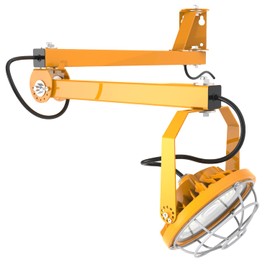 OSTEK 30W LED Loading Dock Lights with Swing Single Folding Arm 4,200LM, 360° Rotatable Lamp Head, IP65 Heavy Duty Wall Mounting Workbench Light for Warehouse Trailers Docks Container,5000K