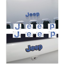 Reflective Concepts - 2014-2018 Jeep Cherokee - Jeep Front and Rear Emblem Overlay Decal Stickers - (Color: Reflective Blue)
