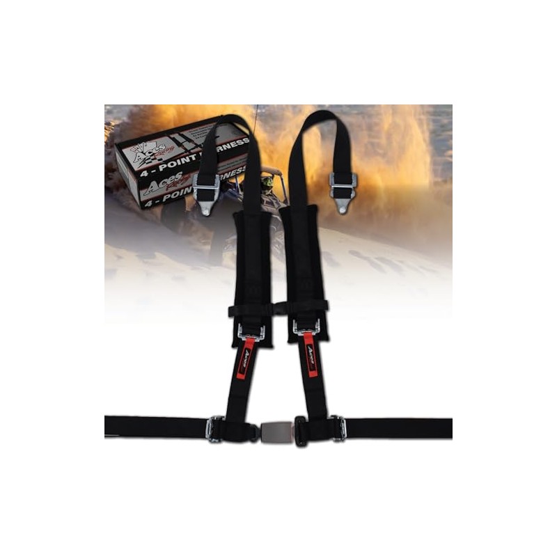 (Black) 4 Point Harness - 2 Inch Webbing and Padding