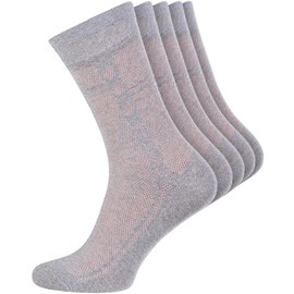 Calcetines para hombre, ultra delgados y transpirables de algodón para hombre (paquete de 5), calcetines súper suaves y ligeros para hombre, Gris, M