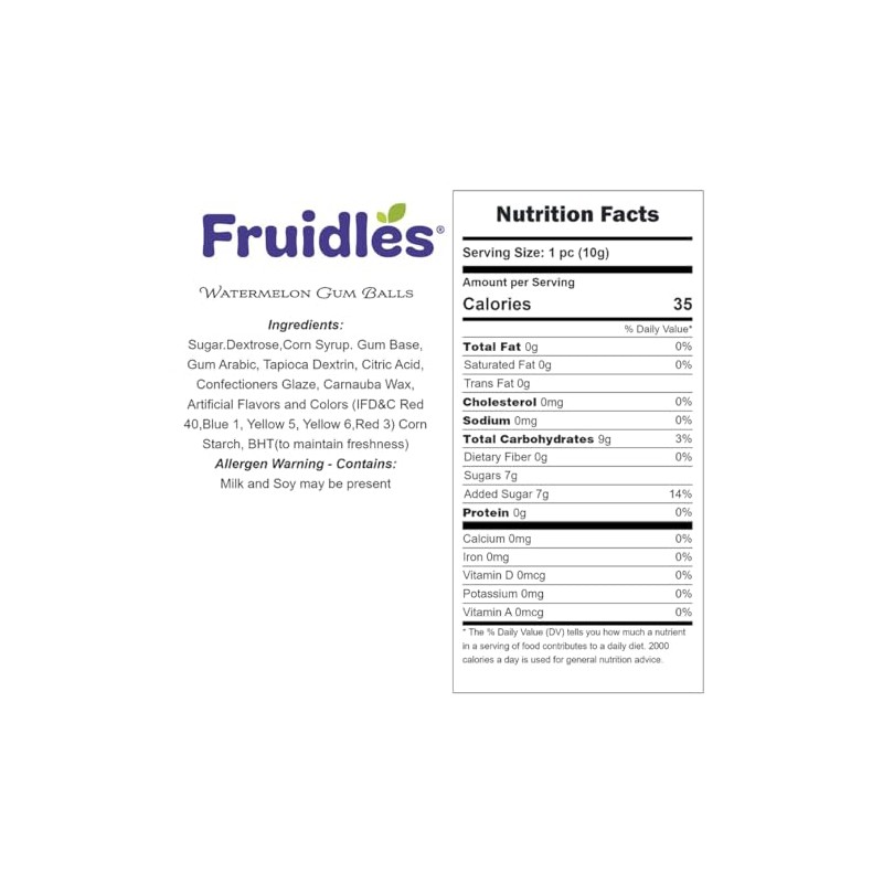 Fruidles Wicked Watermelon Gum Balls Fruit Flavored, Candy Buffet Treats,
