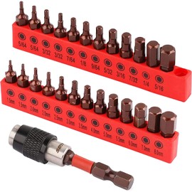Premium 25-Piece Allen Key Drill Bit Set - Durable Allen Wrench Bits with Strong Magnetic Tips, SAE & Metric Hex Keys