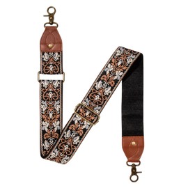 Shoulder Strap for Bags, Adjustable Bag Strap, 5 cm Wide, Women's Accessories, Shoulder Strap, Adjustable Length for Handbag, Shoulder Bags and Tote Bags (Brown Flower)